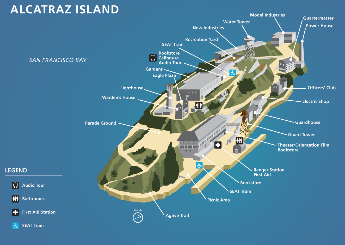 Image result for labeled diagram of alcatraz