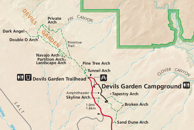 arches national park map