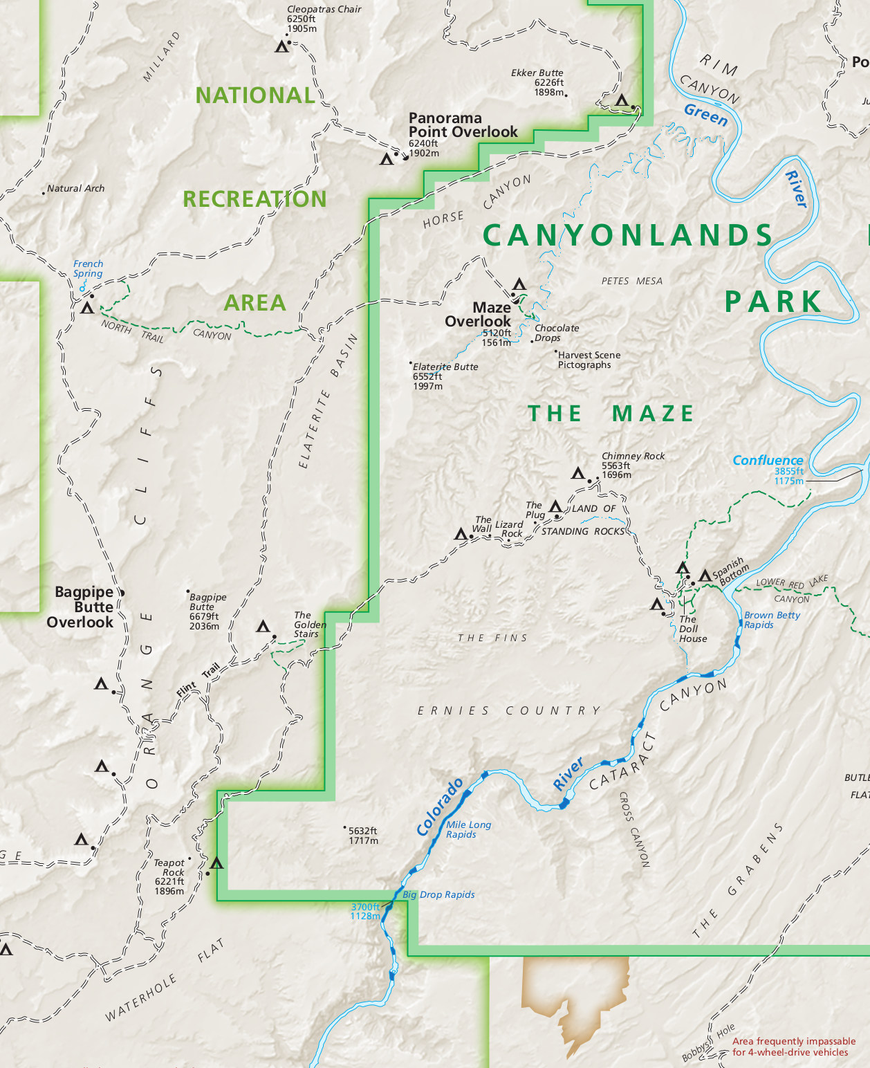 Needles District Canyonlands Map Canyonlands Maps | Npmaps.com - Just Free Maps, Period.