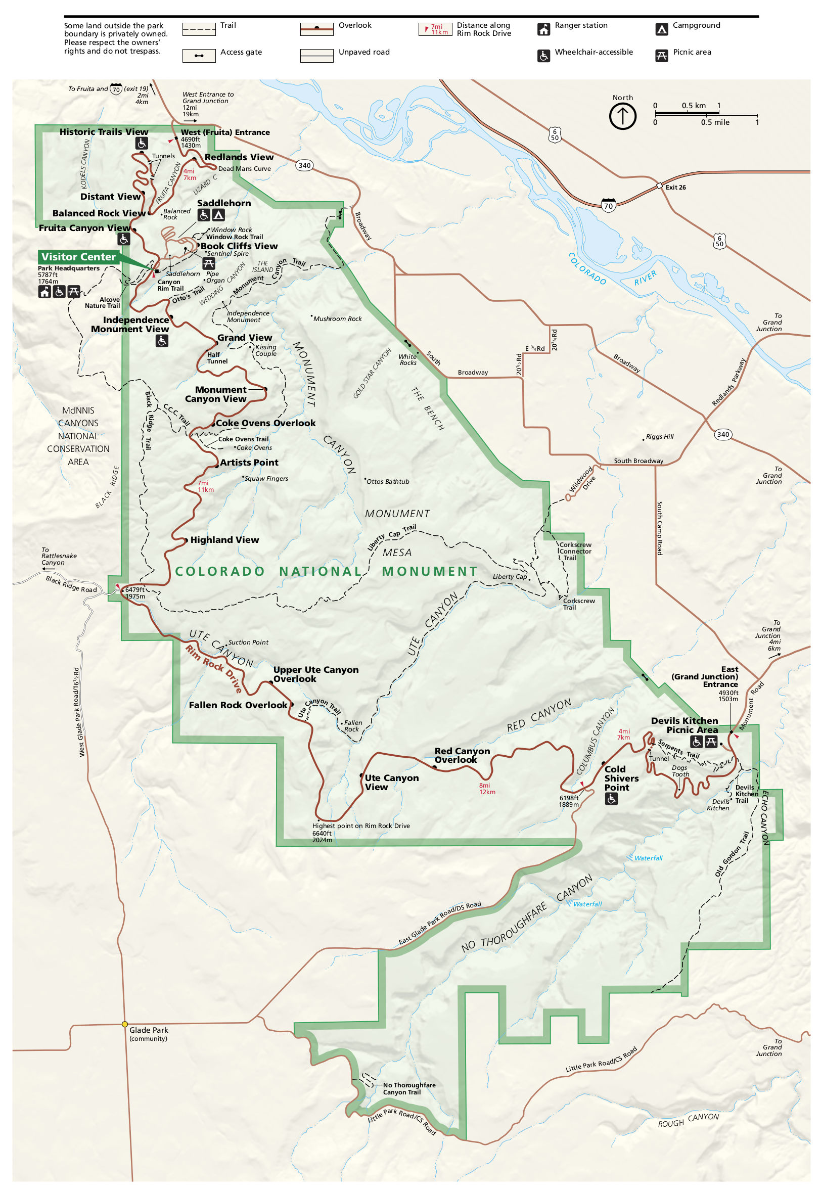 colorado national monument map