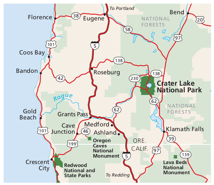 Crater Lake Hiking Map Crater Lake Maps | Npmaps.com - Just Free Maps, Period.