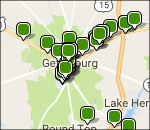 Gettysburg lodging map
