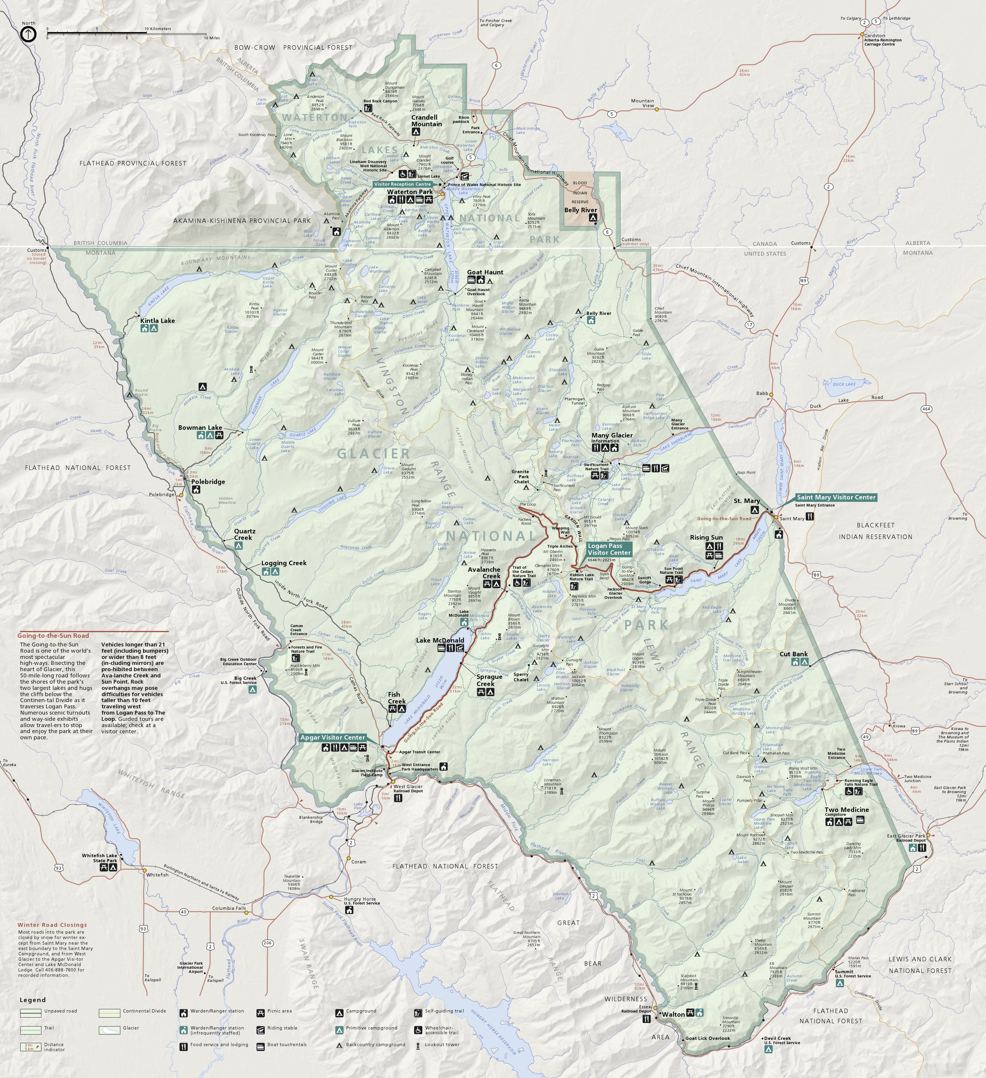 Printable Map Of Glacier National Park Web Detailed Tourist Map Of 