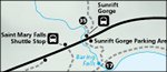 Glacier National Park St. Mary Falls trail map thumbnail