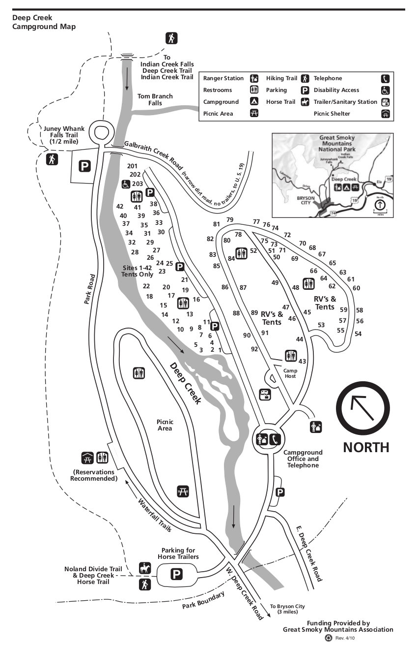 This is a Deep Creek campground map. 