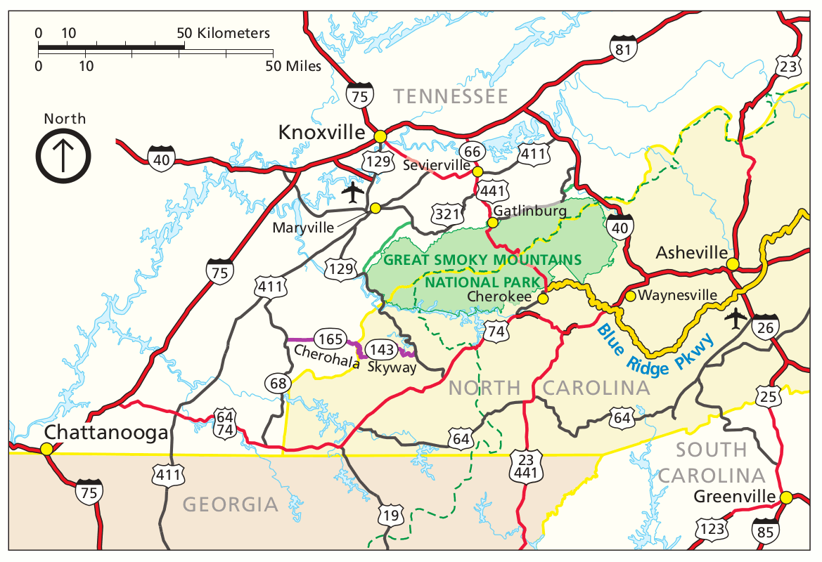 Smoky Mountains Hiking Map Great Smoky Mountains Maps | Npmaps.com - Just Free Maps, Period.