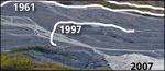 Kenai Fjords Exit Glacier retreat map