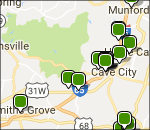 Interactive Mammoth Cave lodging map