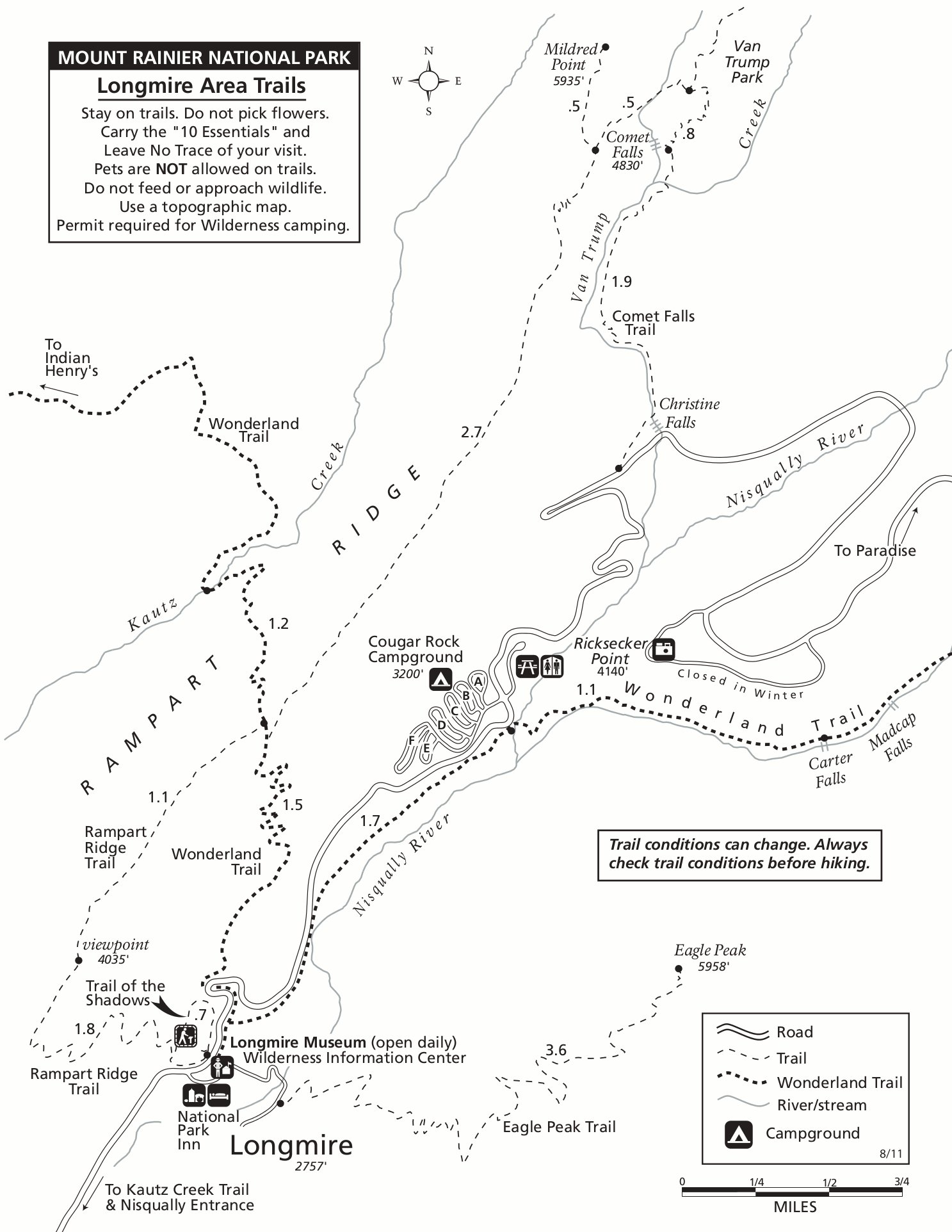 Mt Rainier National Park Map Maps For You