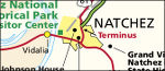 Natchez Trace map - Natchez to Jackson