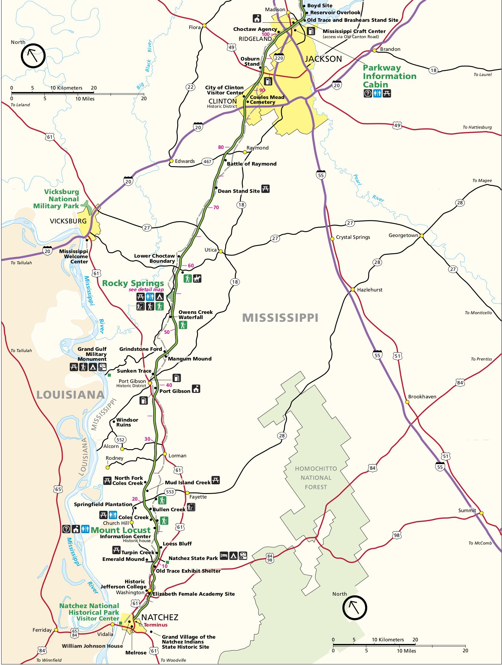 Map Of The Natchez Trace World Map Atlas