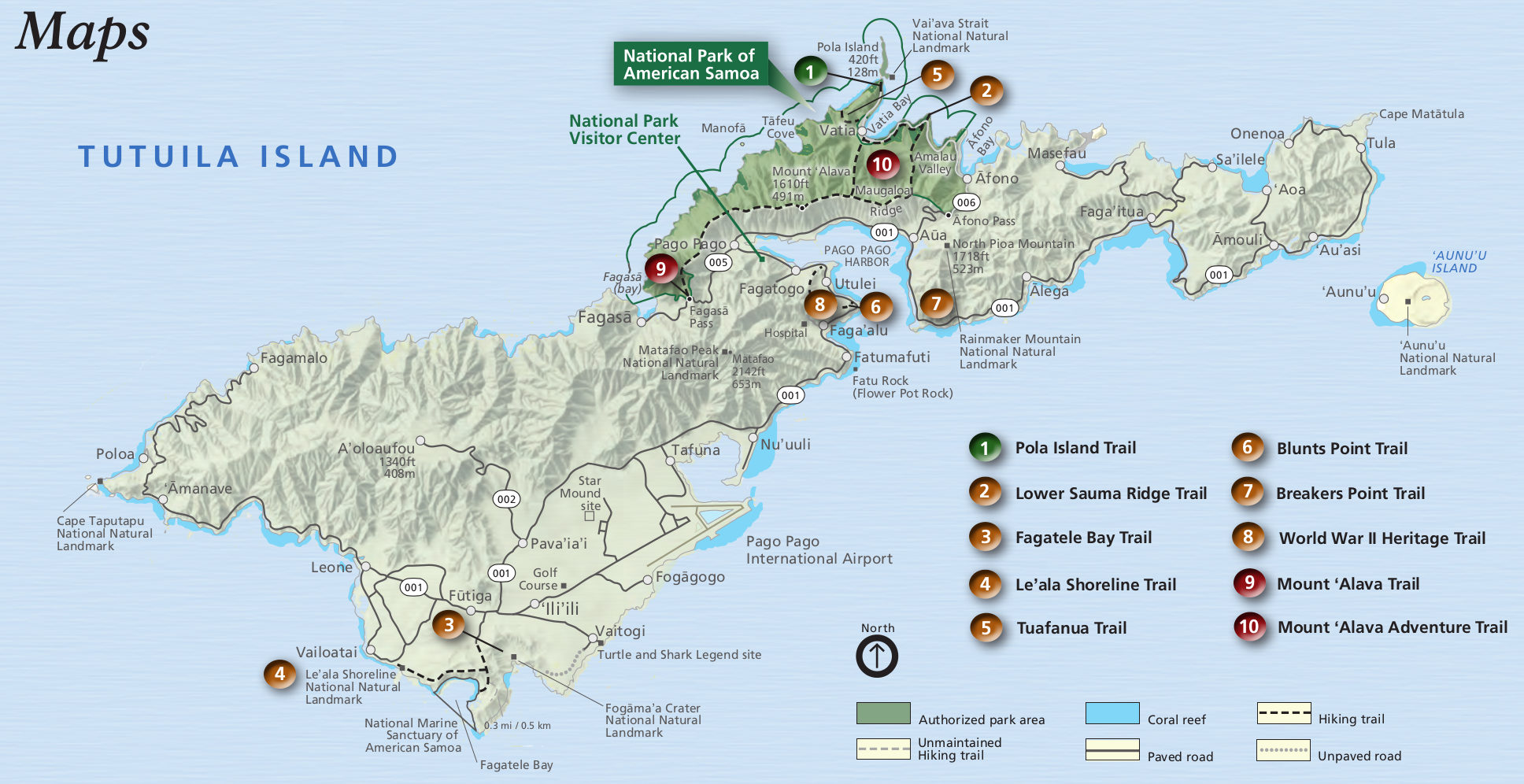 National Park Amercan Samoa Map 