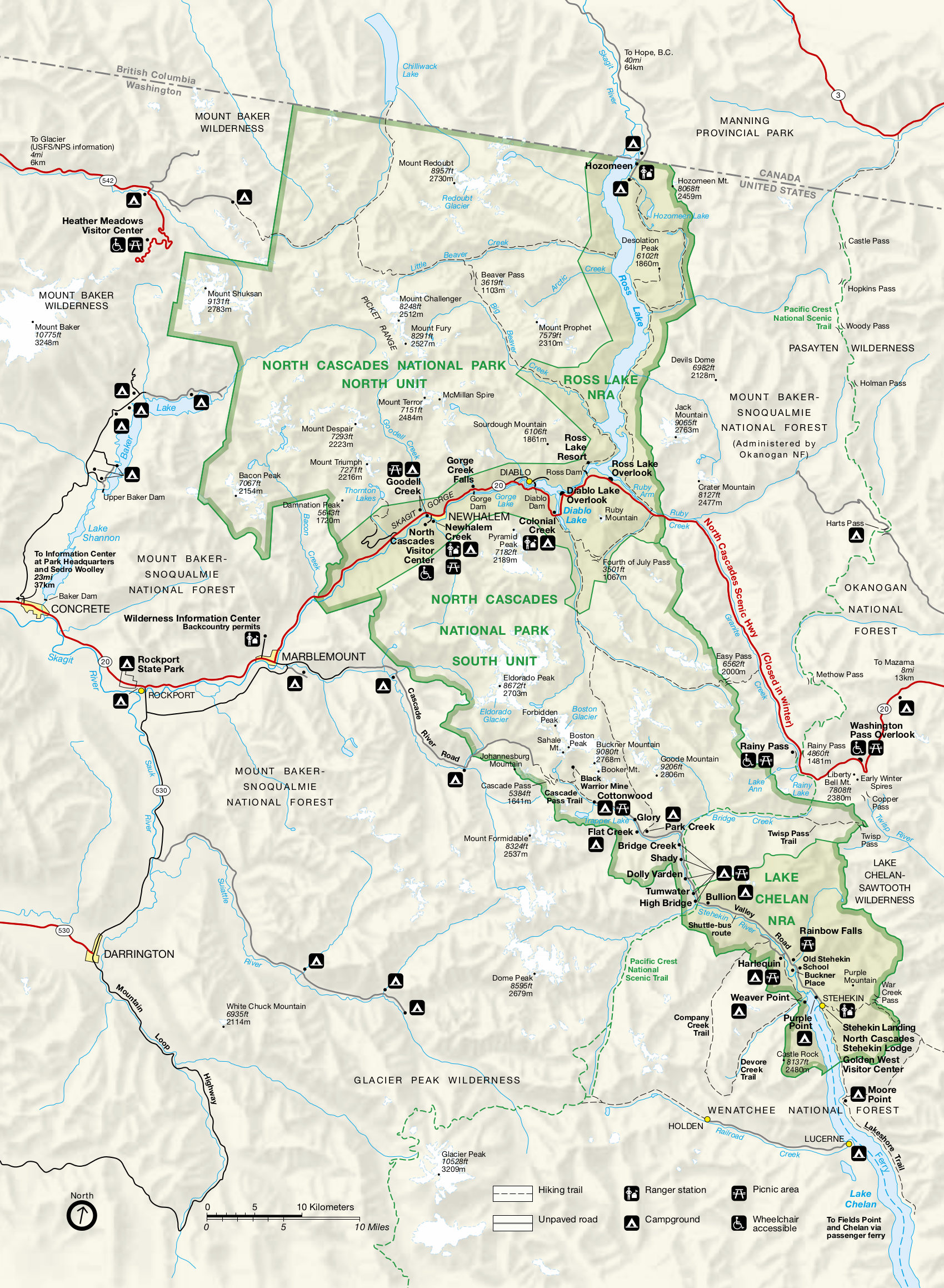 North Cascades National Park Wilderness Map Cordey Celestyna 