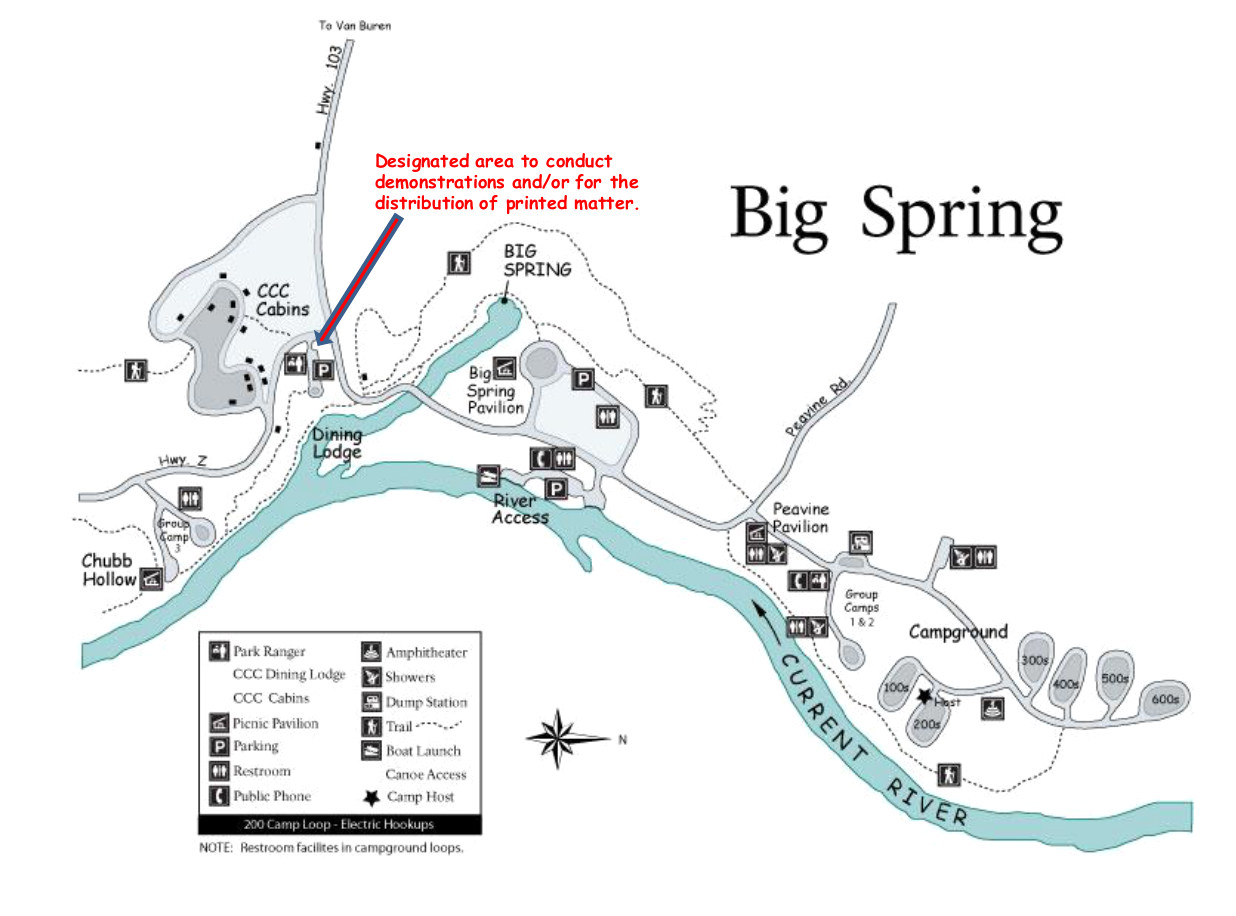 Here’s a Big Spring area map (150 kb) that shows the Big Spring Campground ...