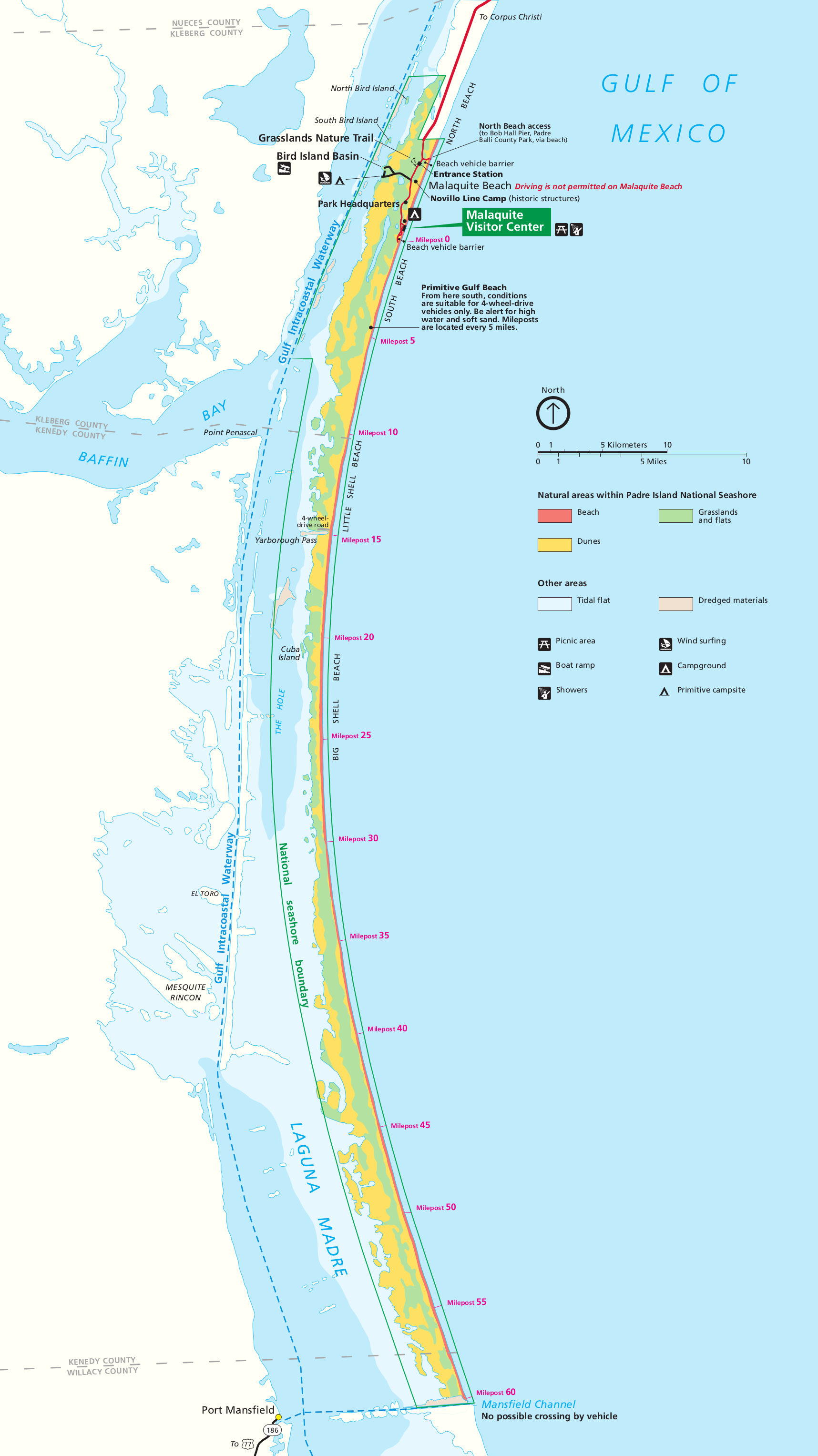 Padre Island National Seashore Map – The World Map