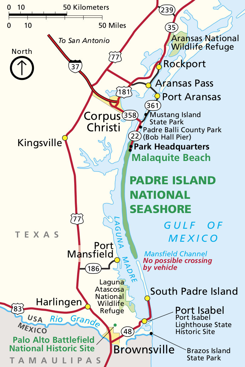 South Padre Island Map Texas