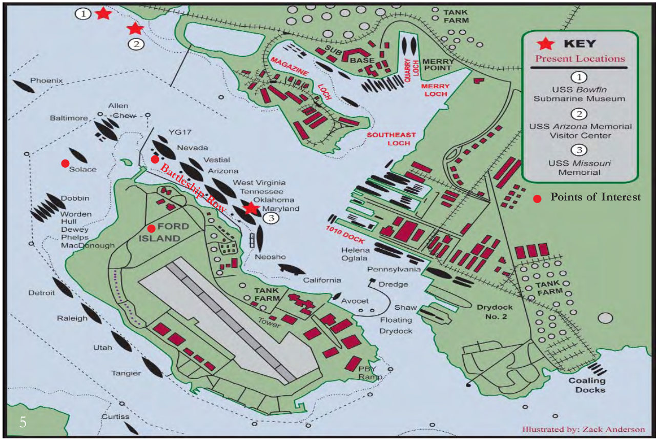 honolulu pearl harbor map