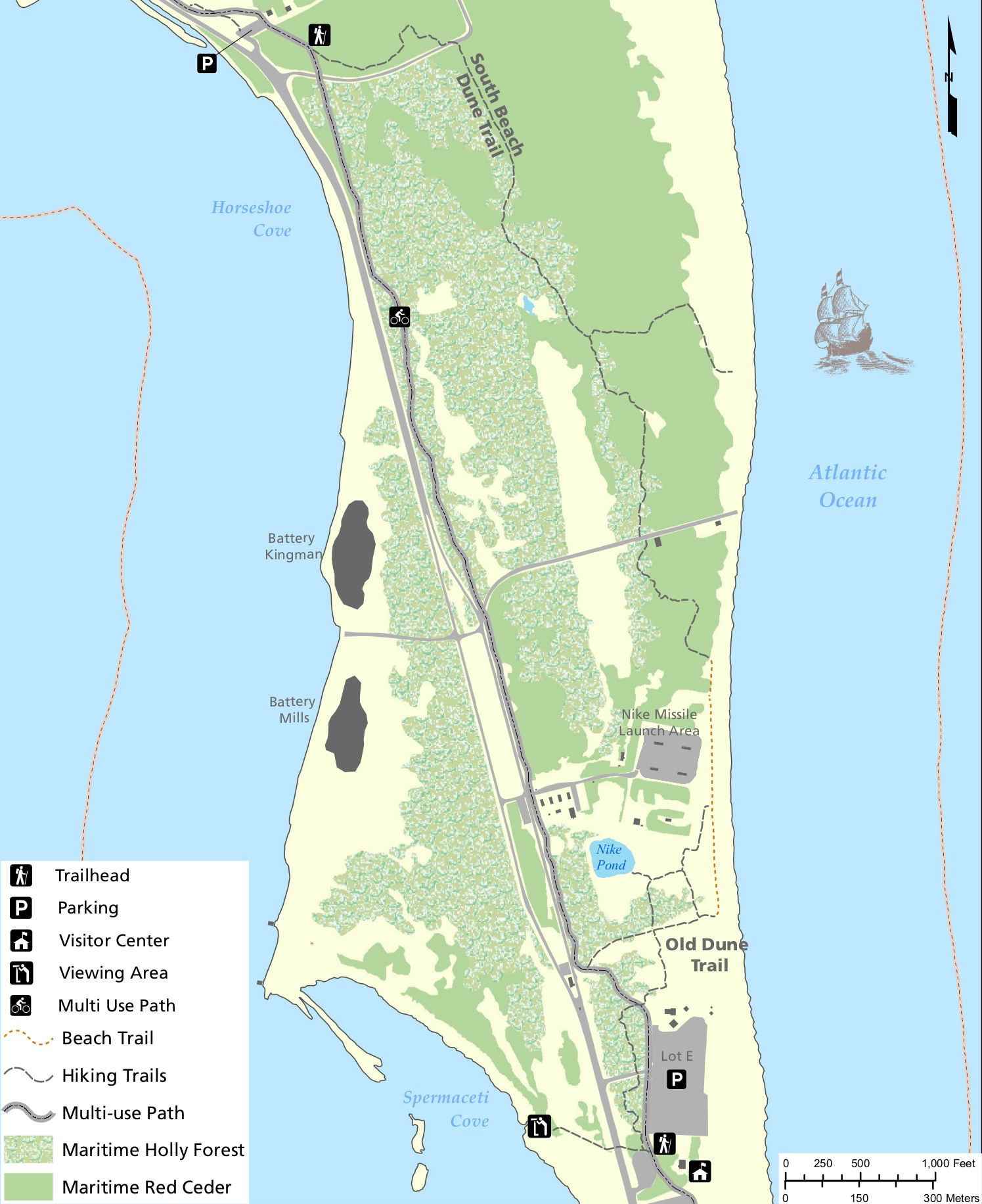 Sandy Hook Bike Path Trail Map