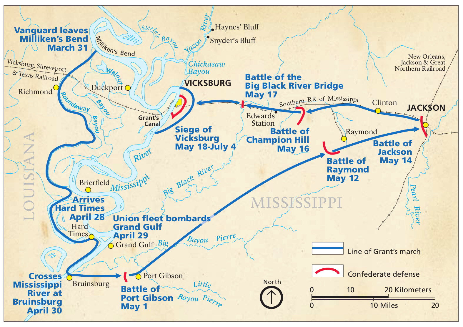 Vicksburg Campaign Map 