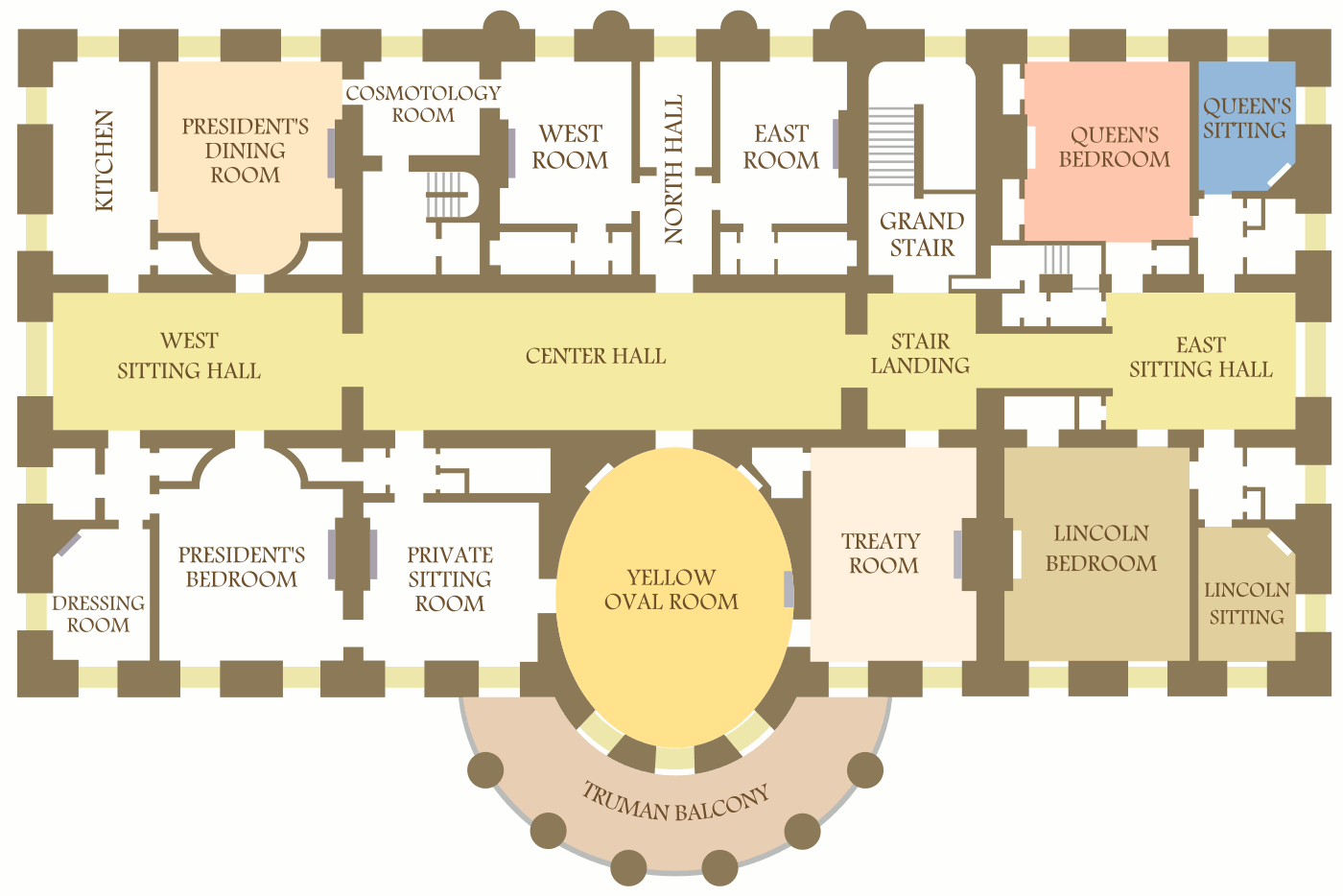 White House Second Floor Plan