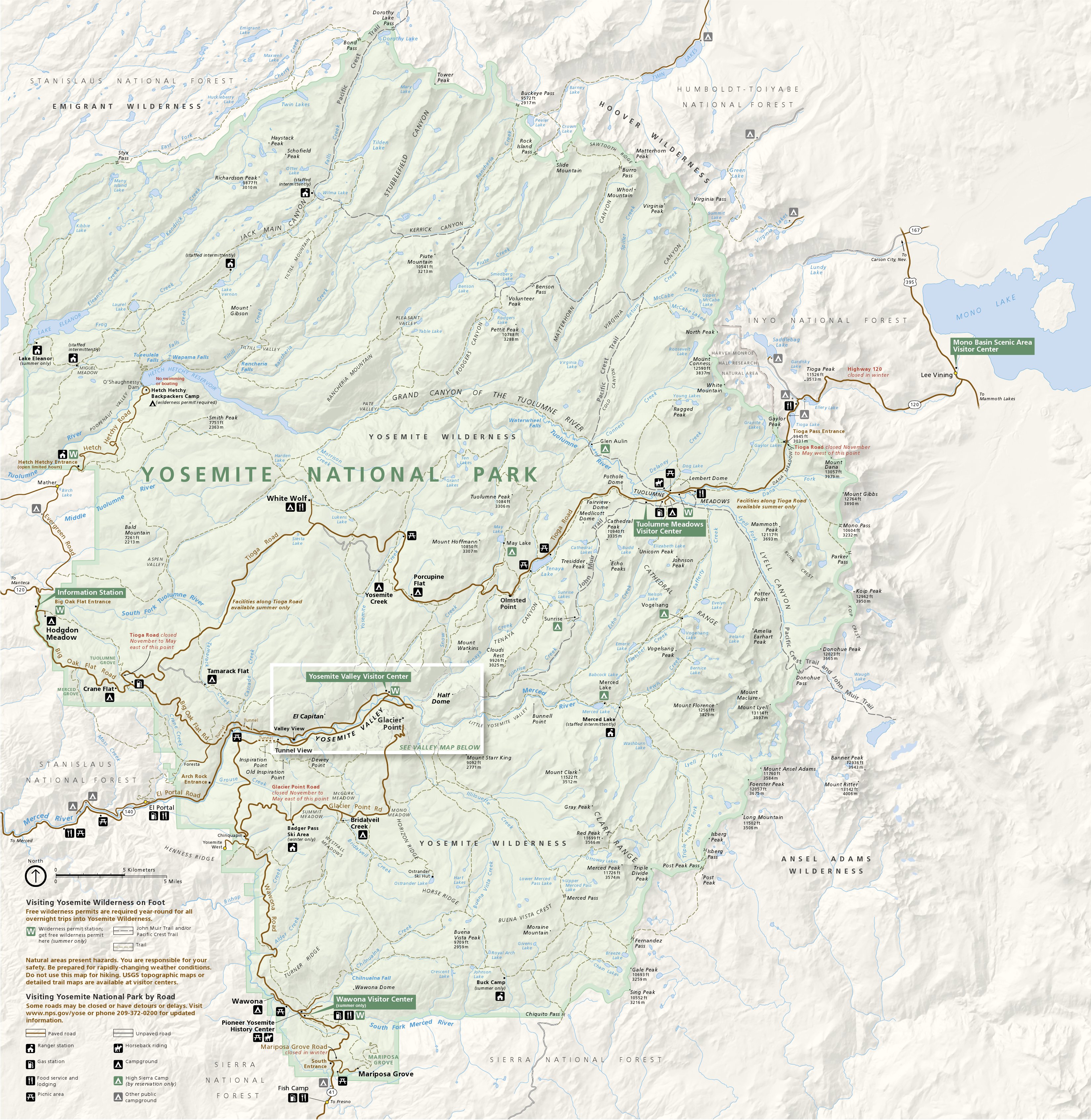 National Geographic Yosemite Map Yosemite Maps | Npmaps.com - Just Free Maps, Period.