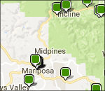 Interactive Yosemite Mariposa lodging map