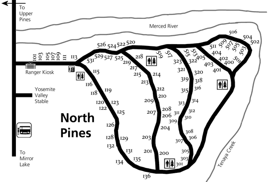 35 Yosemite Upper Pines Campground Map - Maps Database Source