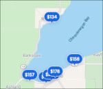Interactive Apostle Islands lodging map