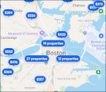 Boston lodging map