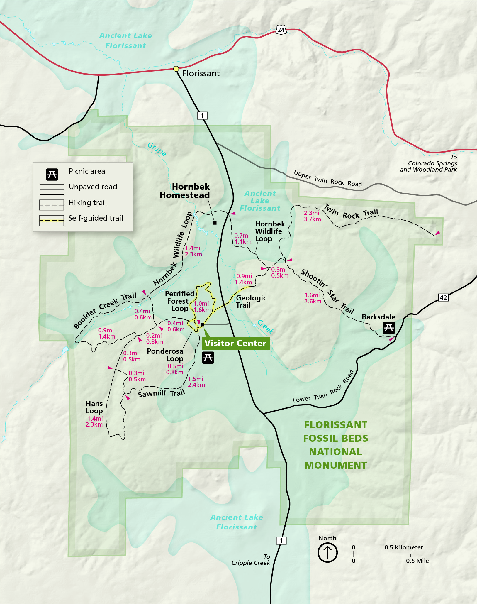 Florissant Fossil Beds Maps  - just free maps, period.