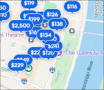 Interactive Gateway Arch lodging map