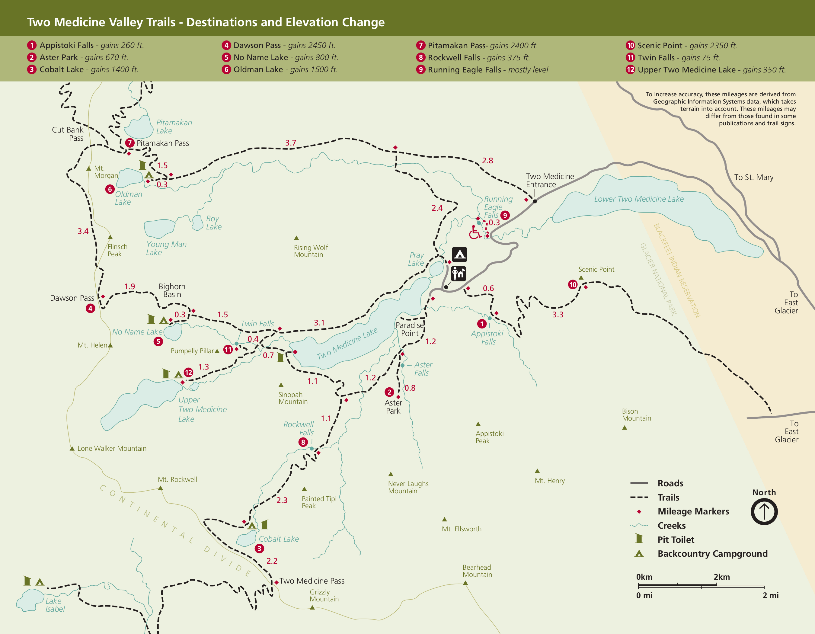 Glacier National Park Area Map