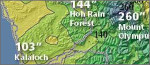 Olympic Peninsula precipitation map