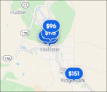 Pinnacles lodging map