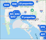 San Diego lodging map