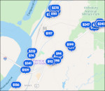 Vicksburg lodging map